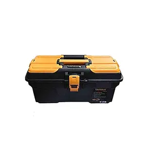 Taparia PTB16 Compact Plastic Tool Box with Organizer (Orange and Black)