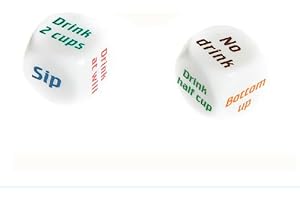 Smartdealspro Drinking Dice Instructions on each face Fun Party Game Last man Standing Wins (set of 2)