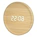 Produktbild LOTOS Einfache Massivholz Kreative Wanduhr Wohnzimmer Schlafzimmer Stumm Energiesparende Wanduhr Hölzerne Uhr Persönlichkeit LED Intelligente 12 Zoll Uhren,Brown,Battery