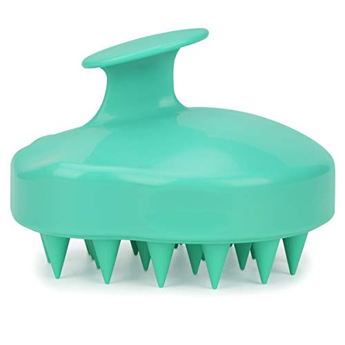 Masajeador Cuero Cabelludo,Wloomm [Mojado & Seco] Masajeador Cabeza, Cepillo de Champú del Cuero Cabelludo Masaje Peine de Silicona Suave para Hombres, Mujeres y Mascotas - Rojo