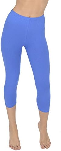 Women’s Cropped 3/4 Soft Cotton Leggings By Today Is Her ®, Plus Sizes, Extra Comfort Range - Blue - Size 8