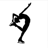 Material: PVC Personalizable Ccfqiangtie Tatuajes De Pared De Vinilo Autoadhesivo Silueta Niñas Patinaje Sobre Hielo Danza Etiqueta De La Pared Decoración Para El Hogar Niñas Bailando Arte Mural Decoración Para El Hogar 31*59Cm