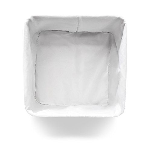 Relaxdays Aufbewahrungskorb Bambus H x B x T: ca. 20 x 31 x 31 cm Regalkorb für Regal und Schrank mit abnehmbarem Stoffbezug als dekorative Aufbewahrungsbox mit Griff und Stauraum zum Falten, weiß - 3