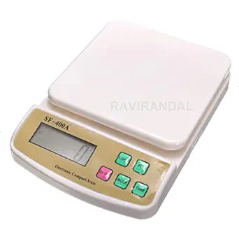 RAVIRANDAL Electronic Kitchen Digital Weighing Scale 10 Kg Weight Machines for Kitchen Weight Machine Weight Scale Kitchen Kitchen Weight Machine Digital (Adapter is not included with the Scale)