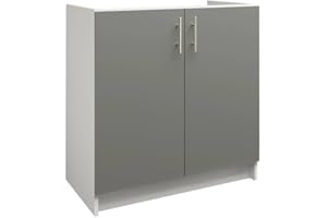 JD Greta Fixed Height 800mm Kitchen Sink Base Cabinet Floor Unit (Without Worktop) – Grey Matt