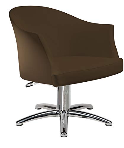 Preisvergleich Produktbild Salon Ambience Professioneller italienischer Design- Salonstuhl - MARGOT - Höhenverstellbar durch arretierbare Pumpe - Vintage Tan braun