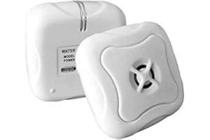 EOUTIL Detector de fugas de agua de 95 dB, 2 unidades, alarma inalámbrica contra fugas y inundaciones para seguridad del hogar, cocina, baño, sótano y más