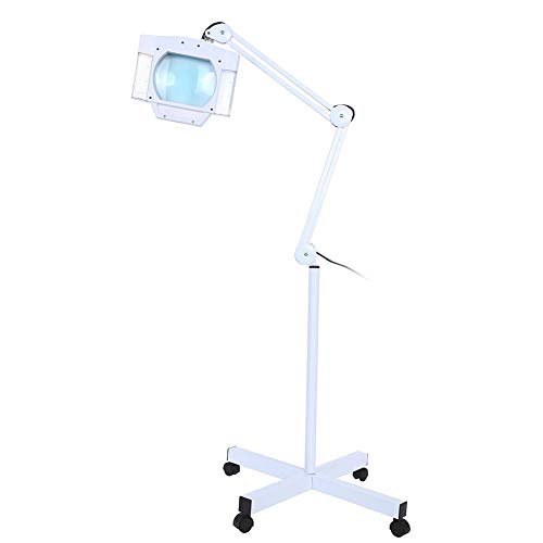 Preisvergleich Produktbild Lupenleuchte, 5X Kosmetiklampe Vergrößerungs LED Stehleuchte mit Ständer Flexible Höhenverstellbares Kaltlicht Lesen Medizinisch für Kosmetiksalons, Make-up Tattoo, Hobbybastler, Lesehilfe