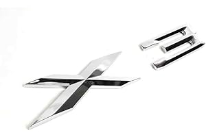 AUTOZOCO Emblème X3 autocollant pour coffre compatible avec BMW Argenté