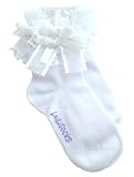 Baby/Girl Pack of 2 WHITE Super Soft Lace Frilly Ankle Socks Age 1 2 3 4 5 6 7
