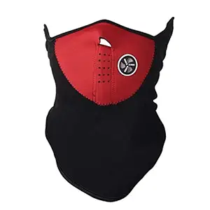 AutokraftZ Red Unisex Warm Neck Half Face Mask Dustproof & Windproof Warmer Cold Weather Mask_1