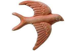 PERAGA DECORAZIONE RONDINE RIFINITA A MANO 19 CM IN TERRACOTTA GIARDINO ARREDAMENTO