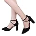 Produktbild Mymyguoe Damen Pumps Mary Jane Halbschuhe High Heels 8.5cm mit Blockabsatz Riemchensandale Spitze Flacher Mund Dicke Ferse mit Einem Knopf schnallen Damenschuhe Mode einfache Wilde Schuhe