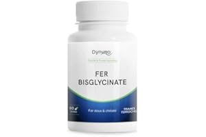 Fer Bisglycinate 14 mg - Fatigue, Immunité, Oxygénation - Forme chélatée ultra assimilable TRAACS® Albion - Haute tolérance digestive - Vegan, sans additifs - 60 gélules (2 mois) - Dynveo