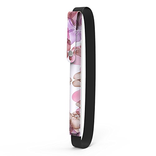 MoKo Halter für Apple Pencil - Premium PU Leder Bleistift Stift Schleife Sleeve Cover Schreibzeug Schreibgerät Beutel mit abnehmbare Gummiband für Apple iPad Pro 9.7 Zoll Hülle Case, Blumen Violett