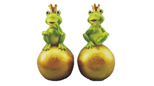 Dekoration Frosch 2-er Set Froschkönig auf Kugel