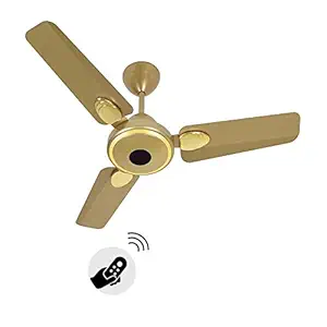 N S MART 900mm BLDC motor Energy Saving Anti-Dust Ceiling Fan with Remote Control (Metallic Gold,Pack of 1)