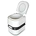 Produktbild Bequeme Campingtoilette angenehme Sitzhöhe, Abnehmbarer Abwassertank (24 L) und Klopapier, Mobile Chemietoilette, Campingklo, WC Toilettensitz - Weiß