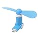 Produktbild Yiwann Tragbarer Ventilator, 180 Grad drehbar, Micro USB Kühler Ventilator für Samsung Xiaomi Huawei HTC ZTE Android Geschenk blau