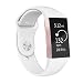 Produktbild Fundro Für Fitbit Charge 3 Armband, Klassisch Silikon Armbänder Einstellbare Ersatzband für Fitbit Charge 3 Aktivitäts Tracker, Damen & Herren (B# 1-Pack Weiß, Large)
