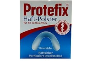 Protefix Lote de 30 almohadillas adhesivas transparentes para mandíbula inferior, alginato de sodio, fibra de viscosa, fibra de polipropileno, adhesivo dental