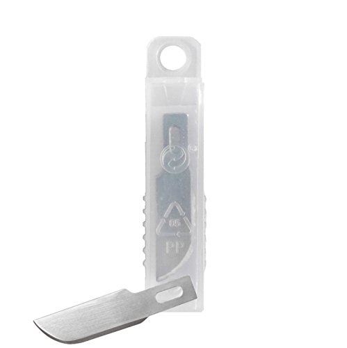 Wedo 7822 Ersatzklingen (für Skalpell und Hobbymesser,Macheten Form, halbrund, Kunststoffbox) 10 Stück, silber - 2