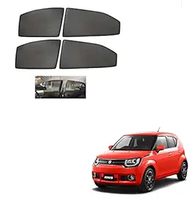 Kozdiko Premium Custom Fit Car Sun Shades Fix Curtains Non Magnetic Mesh Compatible for Maruti Suzuki Ignis
