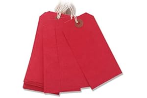 Quick Pack Supplies Ltd 250 Pack - 250 x 60mm Red Coloured Strung Tags