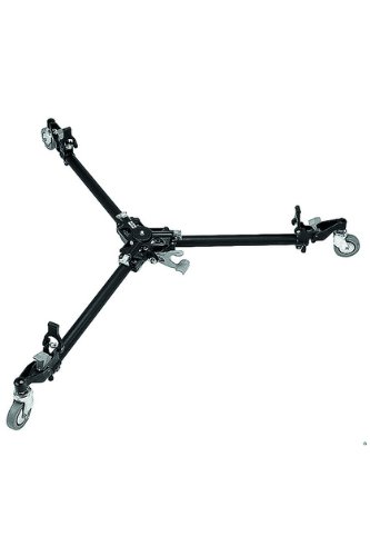 Manfrotto 181b, Folding Auto Dolly For Twin Spiked Metal Feet Tripods, Black