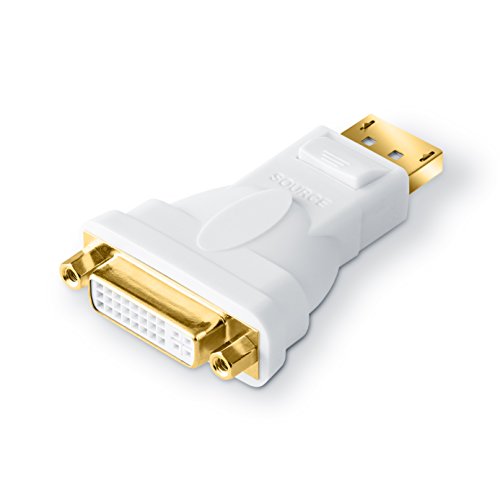 CSL - HQ Premium DisplayPort (DP) auf DVI-I-Adapter | Zertifiziert / HDCP und EDID | Full HD 1080p Auflösung | vergoldete Kontakte | für Grafikkarten / PC / Beamer / Monitor | weiß (matt)