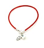 Pulsera de hilo rojo, dimensiones - la pulsera es de 20,3 cm de largo, para hombre, con un broche de anillo redondo.