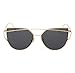 Produktbild Yistu Twin-Träger klassische Frauen Metallrahmen Spiegel Sonnenbrille Cat Eye Brillenmode (gold)