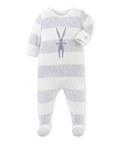 Petit Bateau Baby Dawn Sleepsuit, Grey (Poussiere/Lait), 9-12 Months (Manufacturer Size:9M)