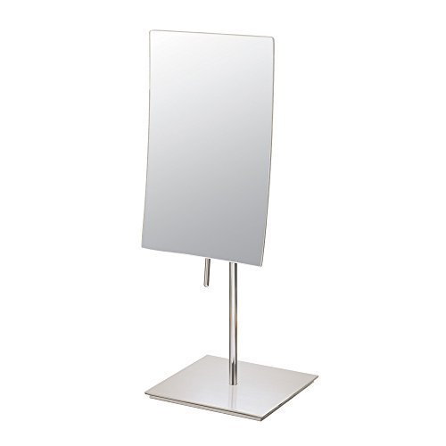 Mirror Image 82273 Minimalist Rectangular Vanity Mirror, 3X Magnification, Brushed Nickel by Mirror Image