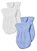 2 Pack Baby Mittens White Blue - 100% Cotton King Bear