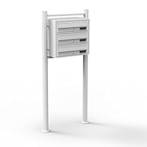 3er Briefkastenanlage Weiß Postfach 3 Fächer Standbriefkasten