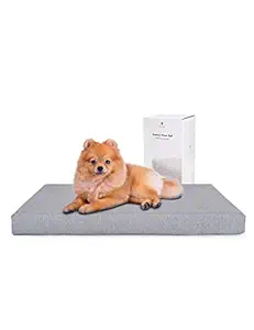 Petlibro Dog Bed Memory Foam 24? x 16? Small Size Orthopedic Plush Mattress for Therapeutic Joint & Muscle Relief Removeable & Washable Bed Cover with Waterproof Inner Lining, Grey Color