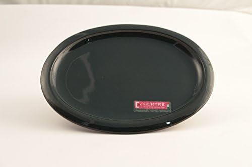 Saucer Oval Stoneware Ceramic Art.S6000- cm.33 x 25 x 2h.- Dark Green Enamel – certre