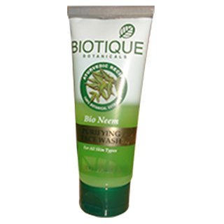 2 X Biotique Bio Neem Purifying Face Wash Fresh-foaming, 100% Soap-free Antibacterial Prevent Pimples Cleansing Gel (50ml X 2 Pack) by Biotique