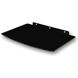 Étagère Multimedia Nemaxx DV01 - étagère en verre stable pour les DVD Blu Ray Media Console HIFI - 1 plateau de verre de sécurité