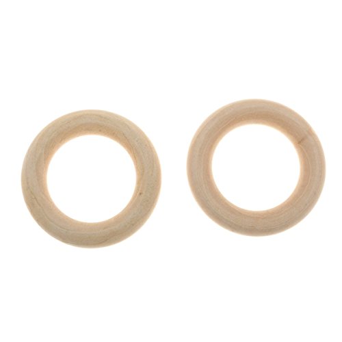 ROSENICE Holz-Ring DIY Schmuck Machen Ergebnisse Bezaubert 5.5 cm – 10 Stücke - 2