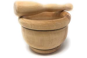 DESCONOCIDO 12cm (12cm) Juego de Mortero y Mano/Mortero Para Cocina de Madera/Mortero de Cocina/Mortero de Cocina Para Moler Ajo, Especias, Pimienta 12cm (12cm)