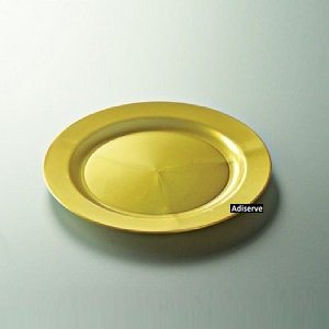 Adiserve 12 assiettes mariage jetables plastique couleur or nacré 24 cm - Adiserve -