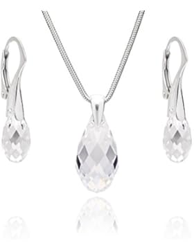 LillyMarie Damen-Schmuckset Silber 925, original Swarovski Elements klar, mit Schmuckbox