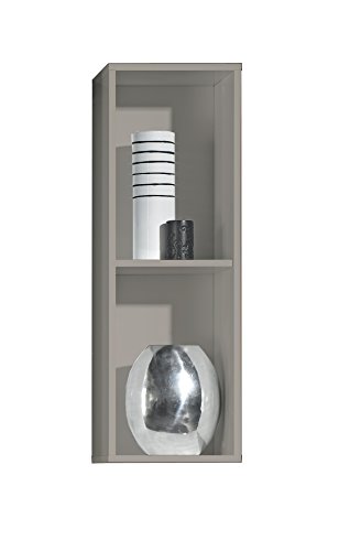 HMW Möbel Hängeschrank Regal mit 2 Fächer, Holz, warmgrau, 26 x 30 x 90 cm