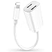 Produktbild ROCKSTAR Y CABLE Dual Lightning adapter, Kopfhörer Audio + Laden + Sync Lightning auf Doppel Lightning Adapter für iPhone 7, iPhone 7 Plus iOS10.3 oder neuer. (Weiß)