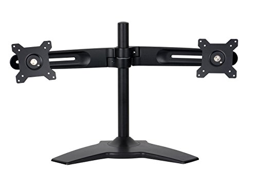 Tronje TS742 2-fach Mehrfach Monitorhalterung Tischhalterung für 15"-24" TV Fernseher Monitore TFT LED mit Vesa 75 und 100 Standard bis 12 KG pro Halter Schwenkbar Drehbar Neigbar