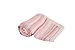 100% Cotton Knitted Stripe Pram/Moses Blanket - Pink