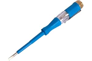 FIXTEK Tester Plain Slot Blade Neon 110-500Volts Circuit electricians Electrical Voltage Pen Flat Screwdriver Transparent Safety Insulated Handle Pocket Clip