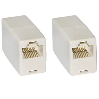 WETEK RJ45 CAT 5 Cat 6 Extender Plug Network Broadband Ethernet LAN Cable Joiner Coupler 8P8C Female to Female Network LAN Cable Coupler Adapter Connector (Pack of 2)